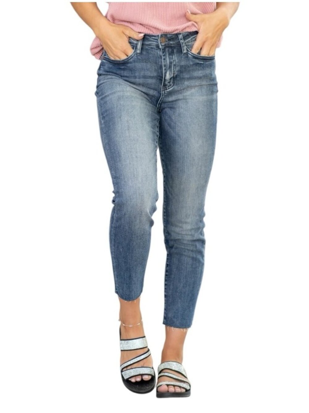 Judy Blue Shelly High Rise Relaxed Straight Jeans Denim Women’s 28‎
